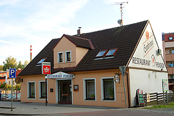 Pohled na penzion ze silnice
